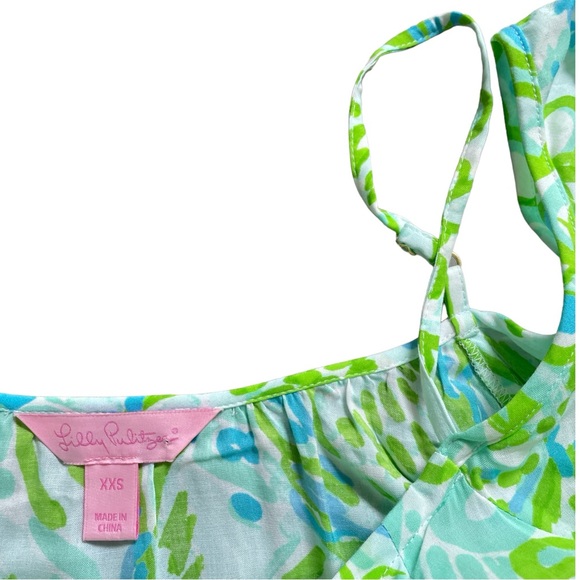 Lilly Pulitzer Alanna Off The Shoulder Dress Any Fin Possible beaded Tassels XXS - Picture 7 of 9